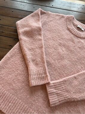 AYR Kickback Crew Sweater Pink Alpaca Wool Blend S